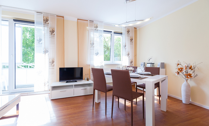 Wohn- und Essbereich einer Gästewohnung